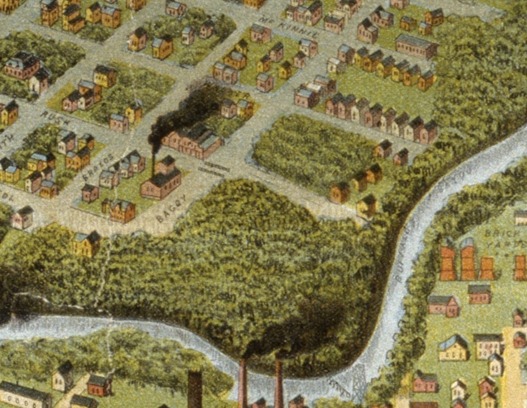 Baptist Hill on an 1891 map of Houston.