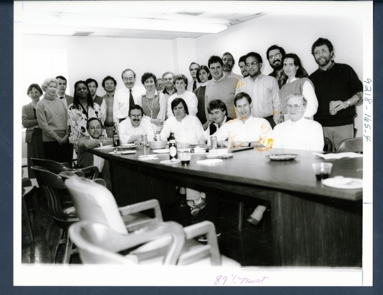 Scott standing with Rice University History Department, Spring 1987