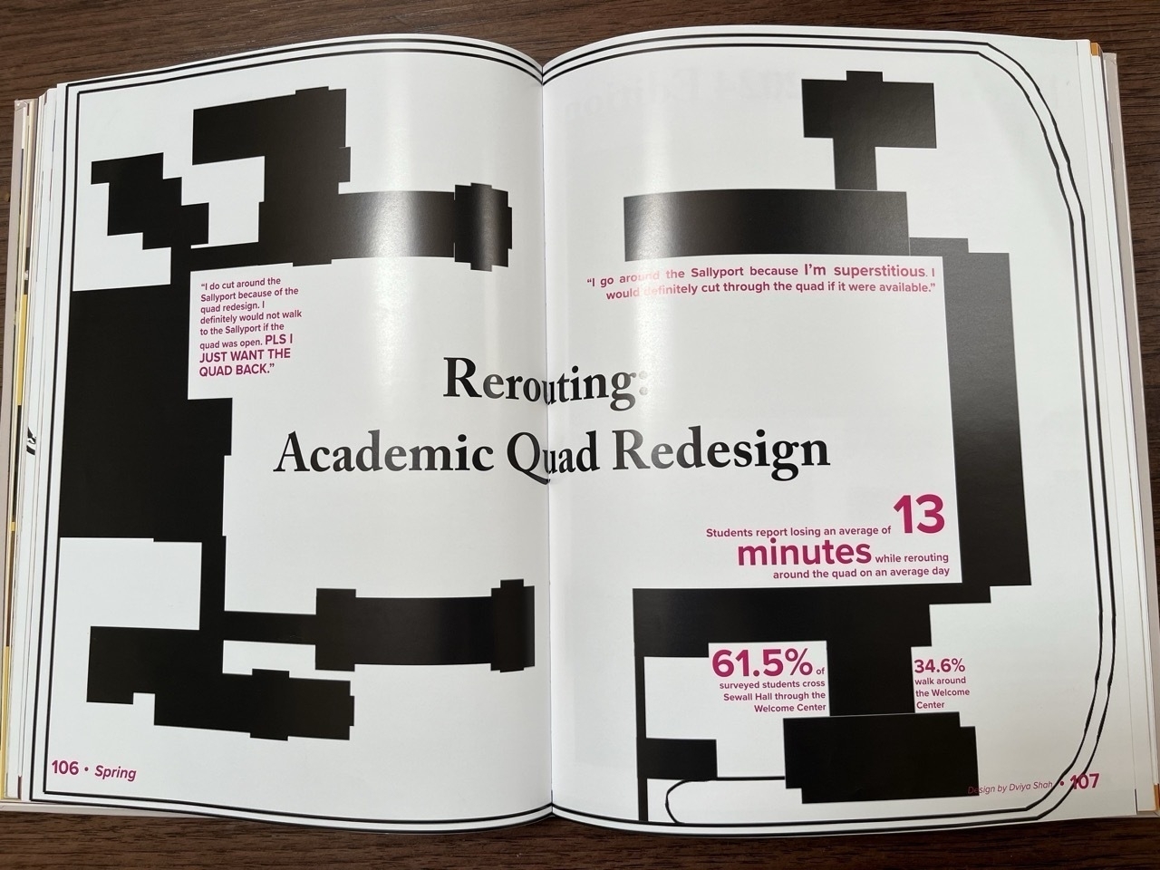 A spread from the Rice University 2024 yearbook